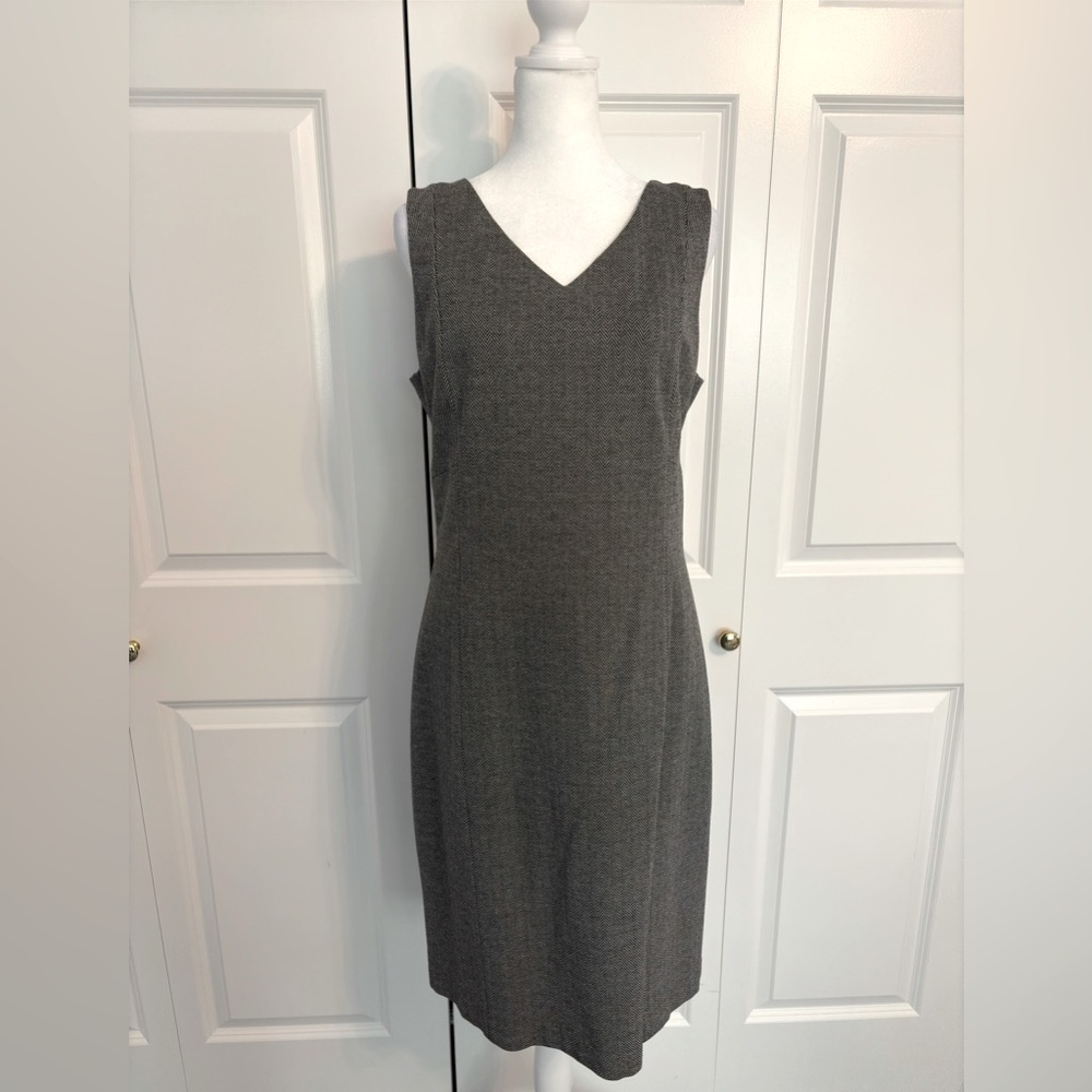 Talbots grey sleeveless shift dress